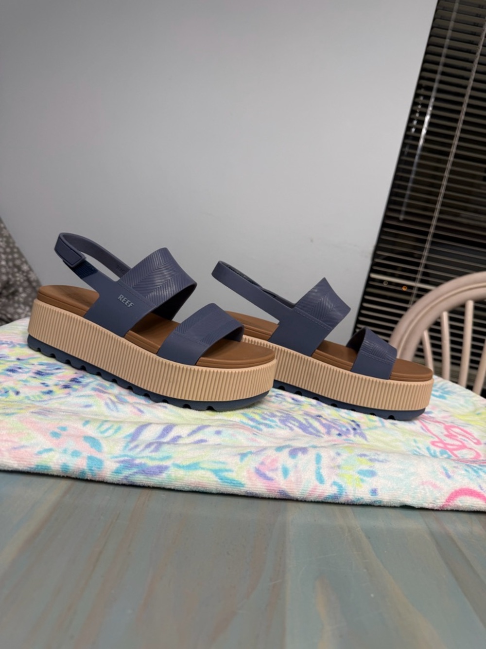 Reef Women’s Indigo Platform Sandals with Tan Platform